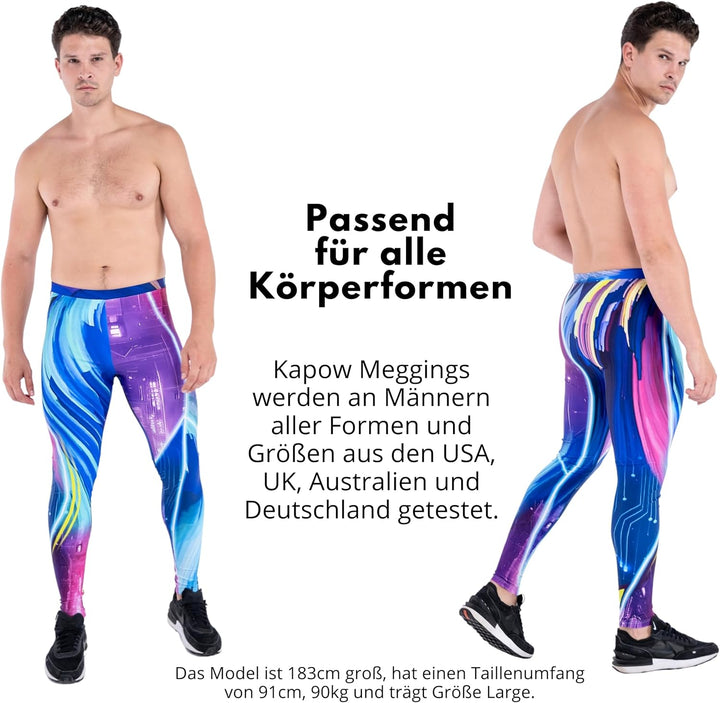 Kapow Meggings - Die originalen Männer-Leggings: Ideal für Fitness, Laufen, Mode, Festivals, Partys