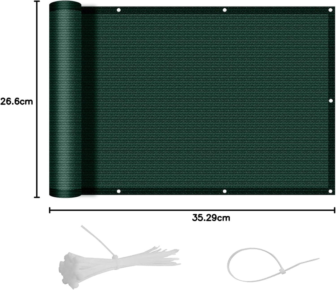 SUNNY GUARD Balkon Sichtschutz 90x500cm Balkonabdeckung HDPE UV-Schutz Windschutz Balkonverkleidung,