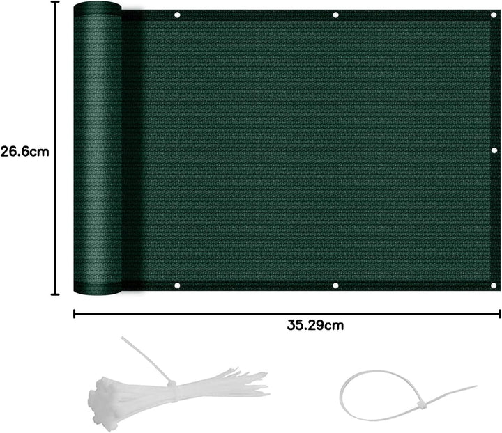 SUNNY GUARD Balkon Sichtschutz 90x500cm Balkonabdeckung HDPE UV-Schutz Windschutz Balkonverkleidung,