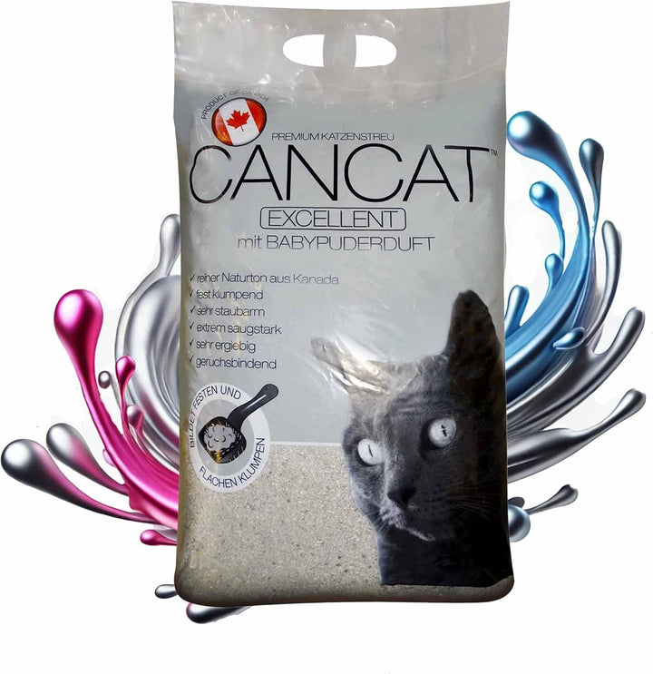 CANCAT 2x15 kg Excellent kanadische Premium Katzenstreu Klumpstreu Babypuderduft