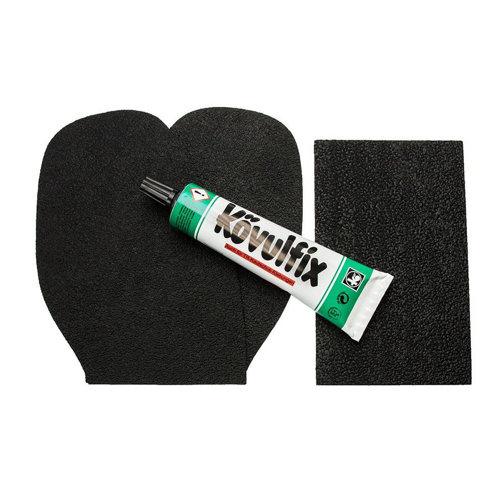 Schuhsohlen und Schuhabsatz Schuh Reparaturset Speckgummi + Kövulfix 120gr. (schwarz), schwarz