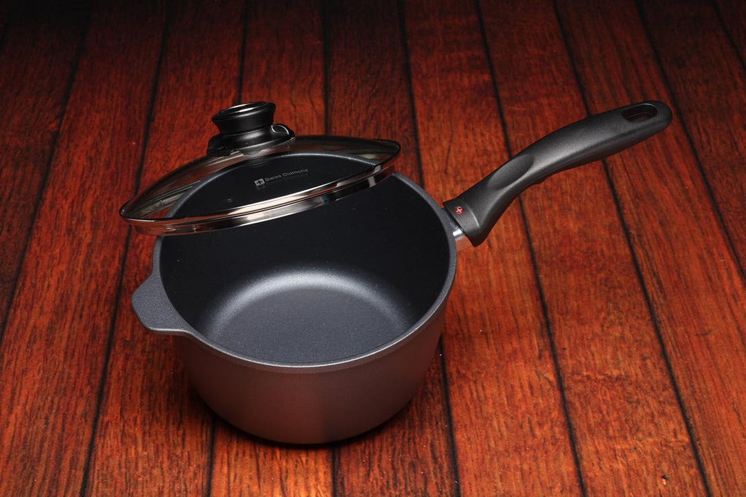 Swiss Diamond HD Classic Nonstick Induction Sauce Pan w/ Lid - 3.2 Qt. (8") 20 cm Grau, 20 cm Grau