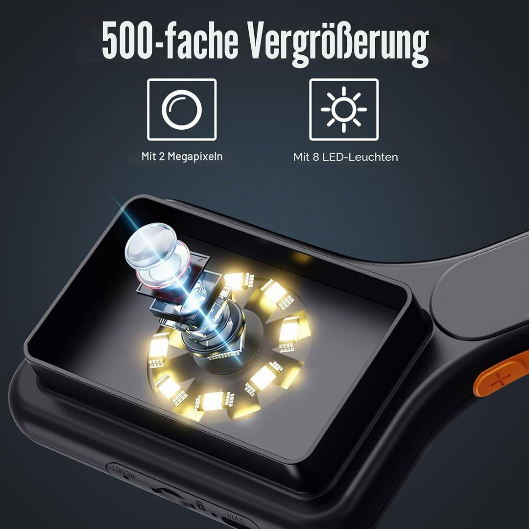 Digitales Mikroskop mit IPS-Bildschirm, Autofokus, USB-Lupe, 64 GB, Unterstützung für Münzen, Schmuc