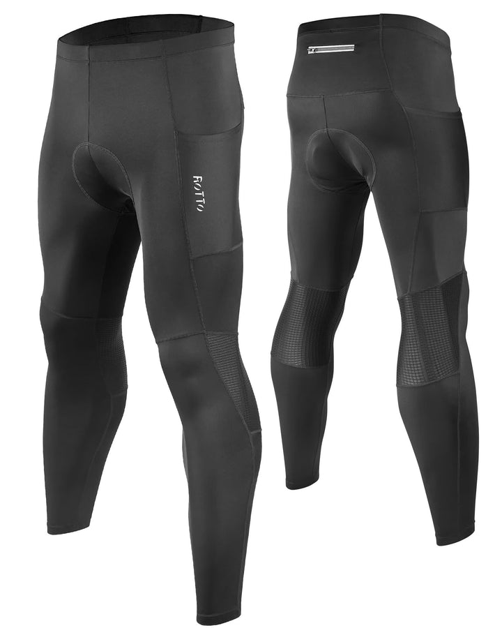 ROTTO Lange Radlerhose Herren Fahrradhose Gepolstert stossfeste Radhose Elastische Hosen Radfahren m
