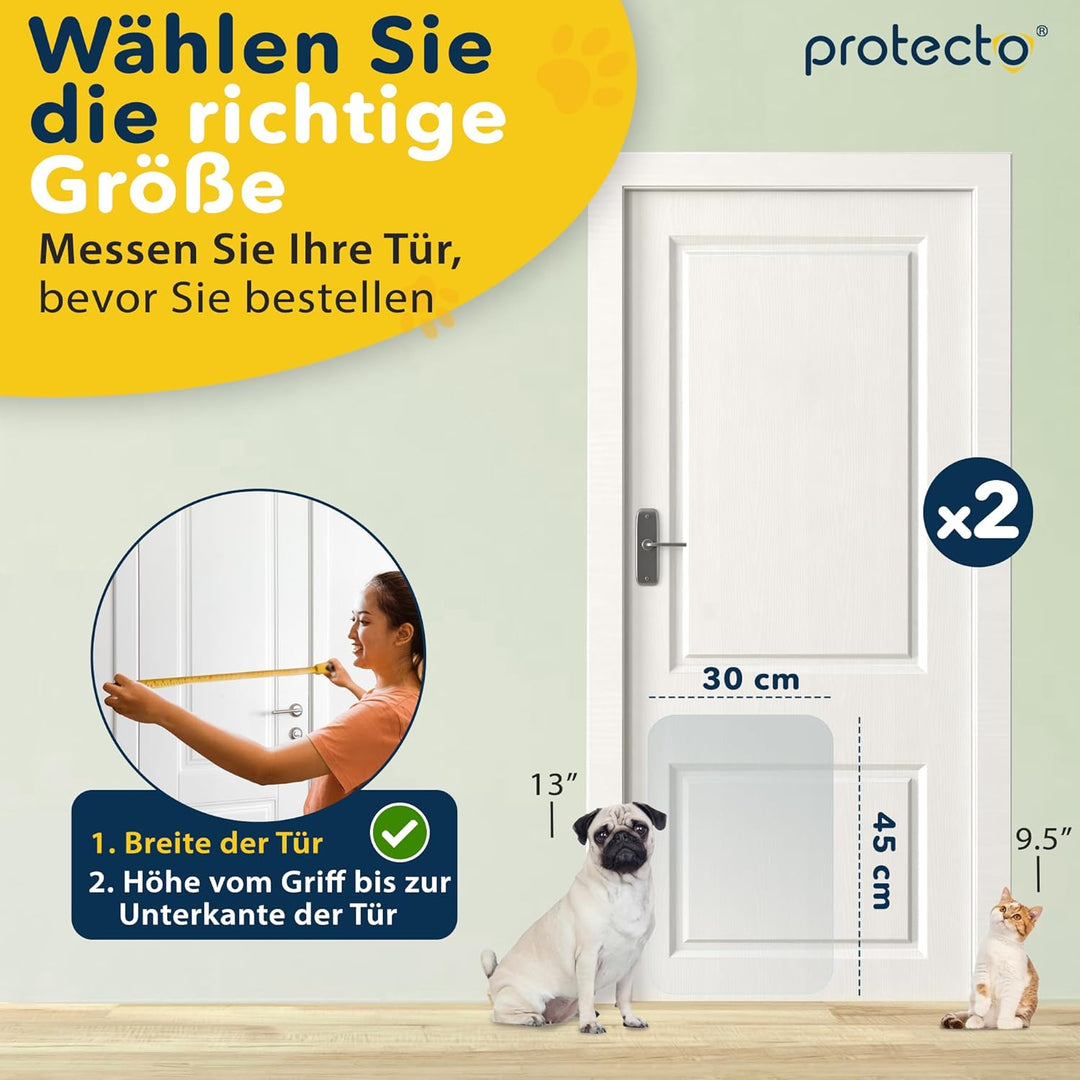 PROTECTO Hunde und Katzen Kratzschutz Tür – Ultrastarker Hunde- und Katzen Kratzschutz (2-stück Farb