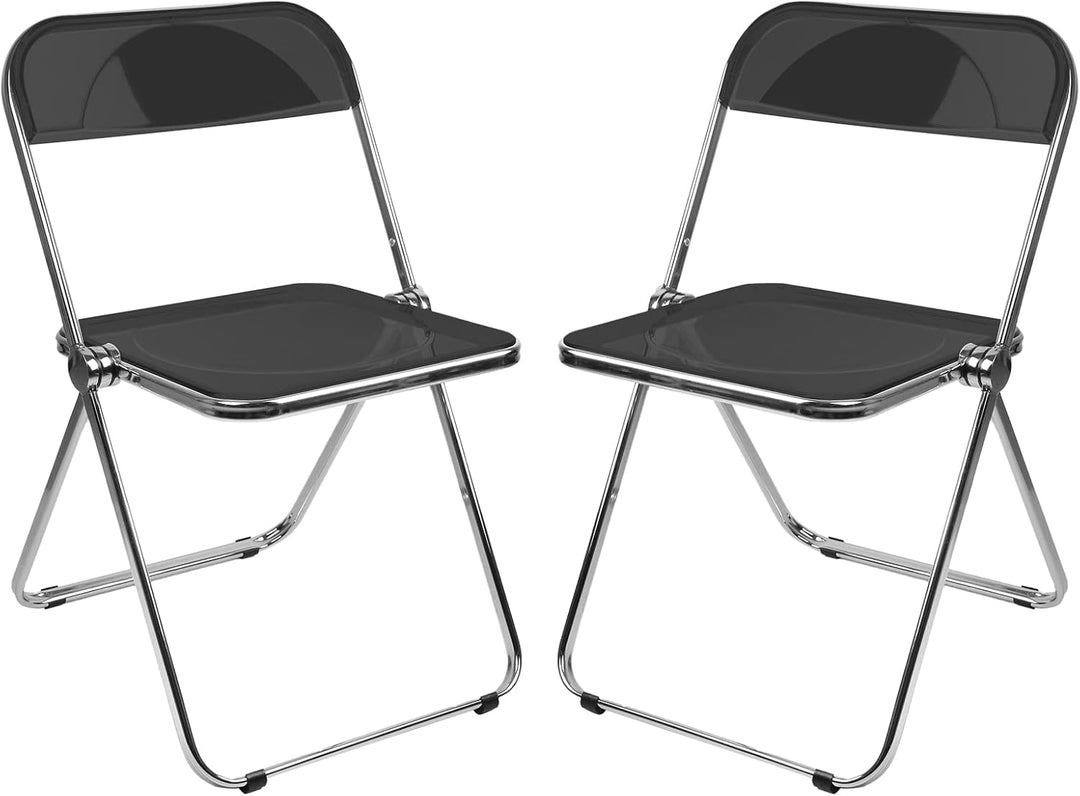 Esszimmerstühle 1er Set, Klappstuhl Stapelbarer, Acryl-Klappstühle, Küchenstuhl Mit Metallgestell, E