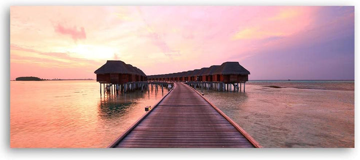 Wandbild XXL Brücke Deko Kunst Bilder Meer Violett 150x60 cm Deko Paneel 150x60 cm Violett_b, Deko P