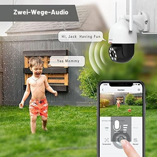 DEKCO 2K Überwachungskamera Aussen WLAN 4 Packungen, 350°/90° Schwenkbar WLAN Kamera Outdoor, 3MP Wi