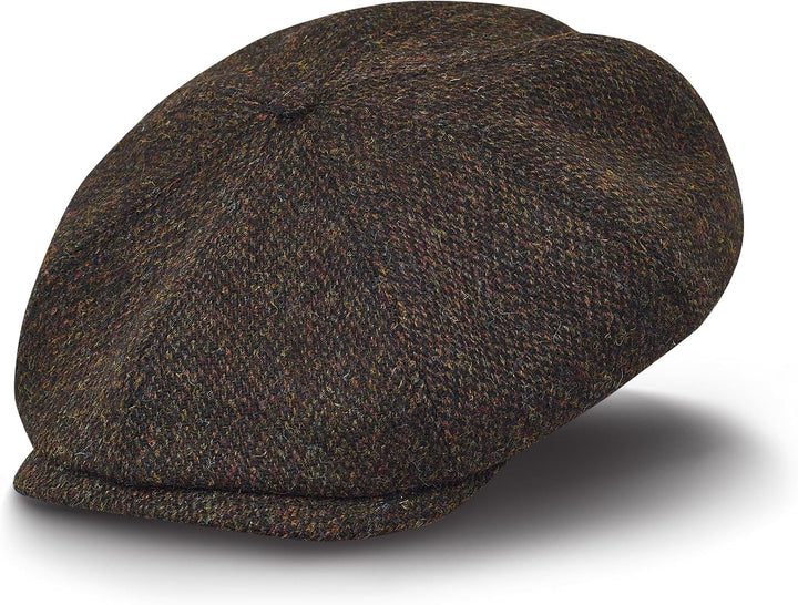 Sterkowski Shelby Mütze | Tweed Schiebermütze für Herren | Warm Elegant 100% Wolle Zeitungsjunge Kap