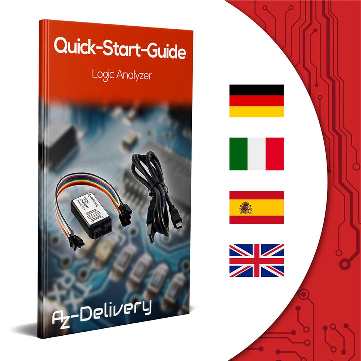 AZDelivery 3 x Logic Analyzer 8 CH, 24MHz mit USB-Kabel, kompatibel mit Arduino inklusive eBook!, 3