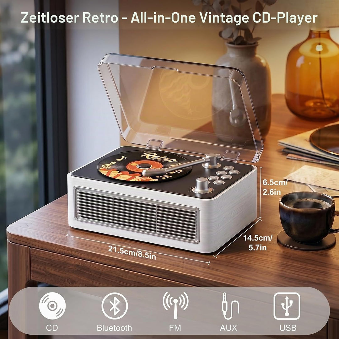 Gueray Tragbarer CD Player Bluetooth CD-Player mit Lautsprecher &amp; Radio &amp; Fernbedienung Unterstützt