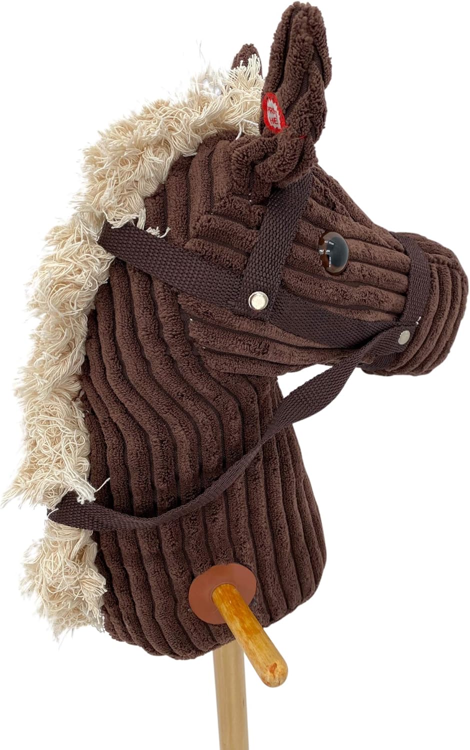 Sweety Toys 6762 "Brown Sugar Cord Cotton Steckenpferd mit Funktion Gewieher und Galoppgeräusch