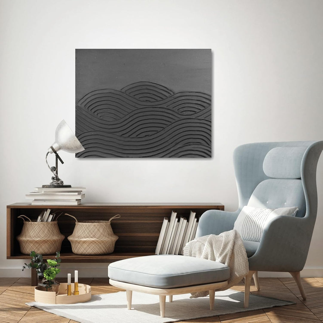 LM-Kreativ LM Struktur Paste fein 1,7 KG - Schiefer Schwarz - Strukturpaste für Leinwand - Perfekt f