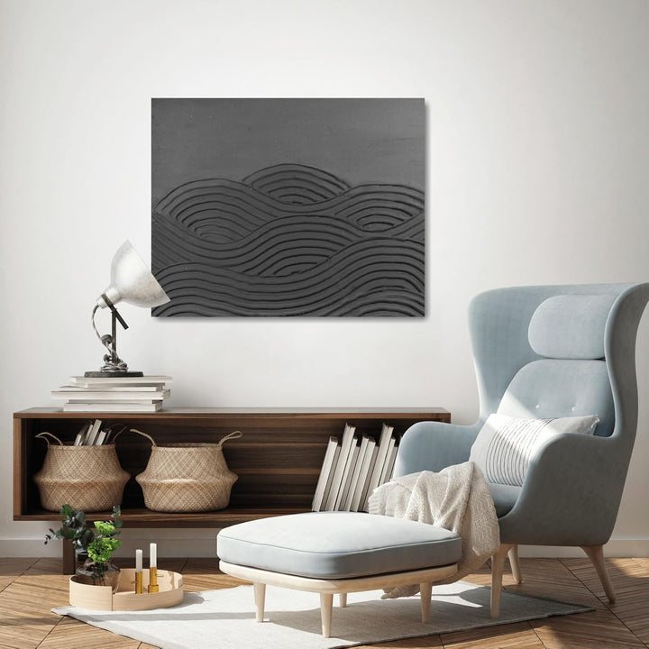 LM-Kreativ LM Struktur Paste fein 1,7 KG - Schiefer Schwarz - Strukturpaste für Leinwand - Perfekt f