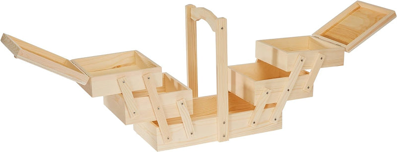Artemio 14001893 Nähkästchen zum Dekorieren aus Holz, Beige, 32 x 16 x 29 cm