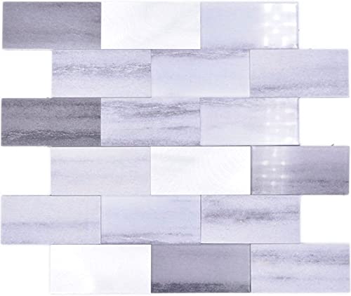 Mosaikfliese Selbstklebende Mosaike Vinyl Zementoptik Mix grau Subway Küche MOS200-5S59_f