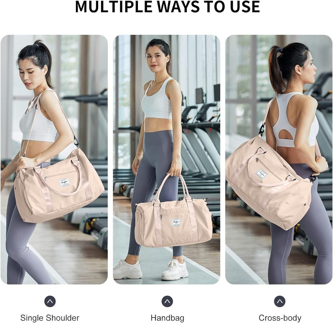 Sport Duffel Bag Damen,Sporttasche mit Nassfach&Schuhfach Reise Duffel Bags Übernachtungstasche Leic