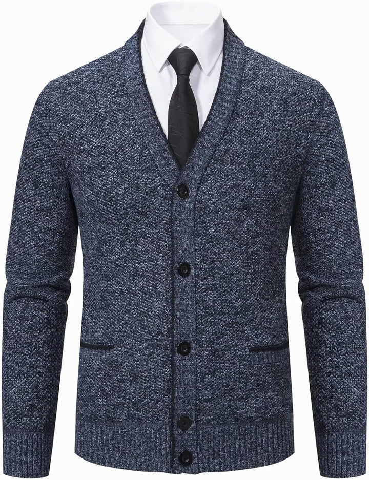 yuyungongsi Strickjacke Herren Cardigan Pullover - Gestrickt Trachtenjacke Cardigan Herren Schwarz G