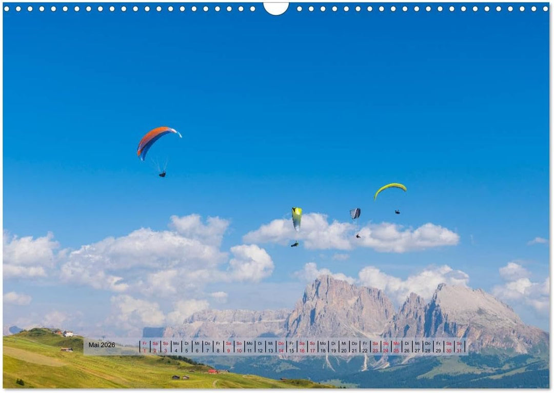 Paragliding - lautloses Schweben (Wandkalender 2026 DIN A3 quer), CALVENDO Monatskalender: Faszinier