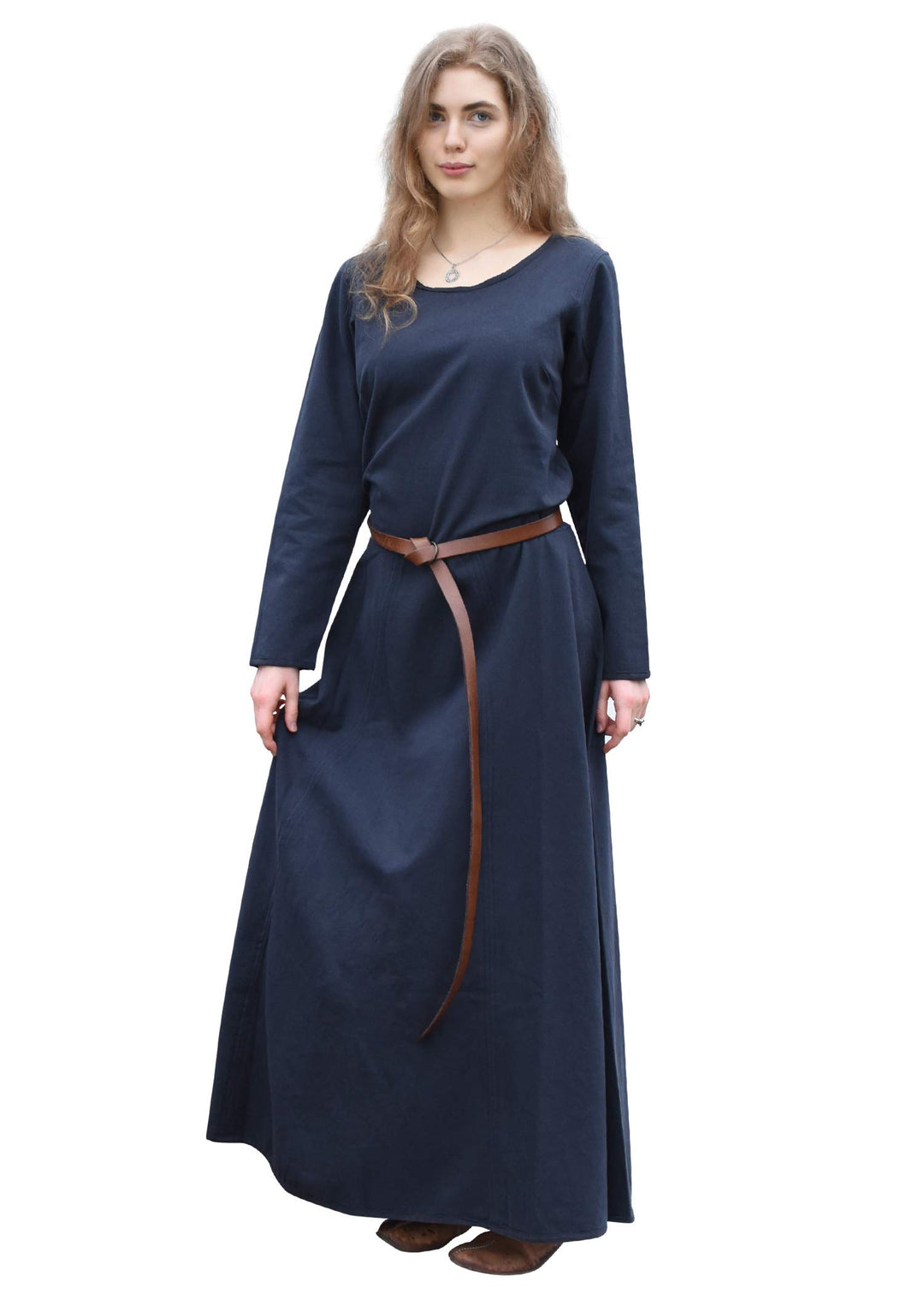 Mittelalter Kleid Afra Damen | Langarm Wikinger Kostüm bodenlang | LARP Gewandung aus Baumwolle für