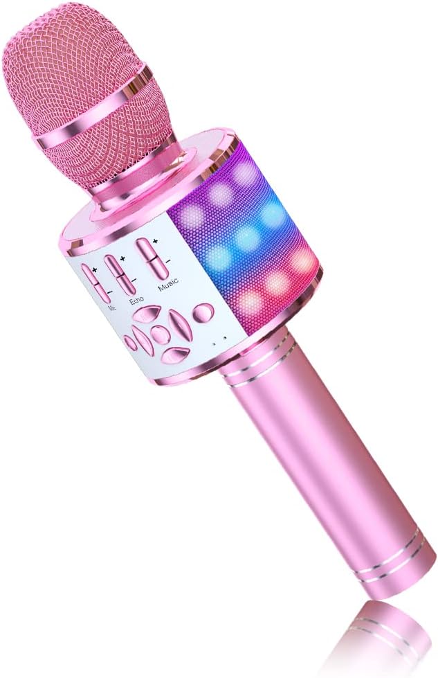 BONAOK Magic Sing Karaoke Microphone, Bluetooth Microphone Karaoke Kids, 4 in 1 Sing Microphone, Wir