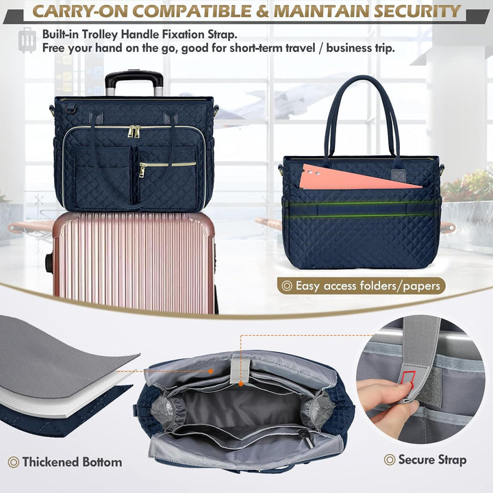 RAINSMORE Lehrertasche 15.6 Zoll Laptoptasche Damen Aktentasche mit Isolierter Tasche Arbeitstasche