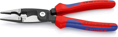 Knipex Elektro-Installationszange schwarz atramentiert, mit Mehrkomponenten-Hüllen 200 mm 13 82 200