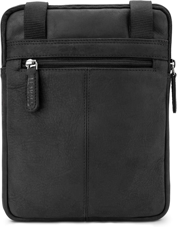 LEABAGS Detroit Umhängetasche Herren – Kleine Leder Umhängetasche 21x26 cm – Mini Crossbody Tasche m