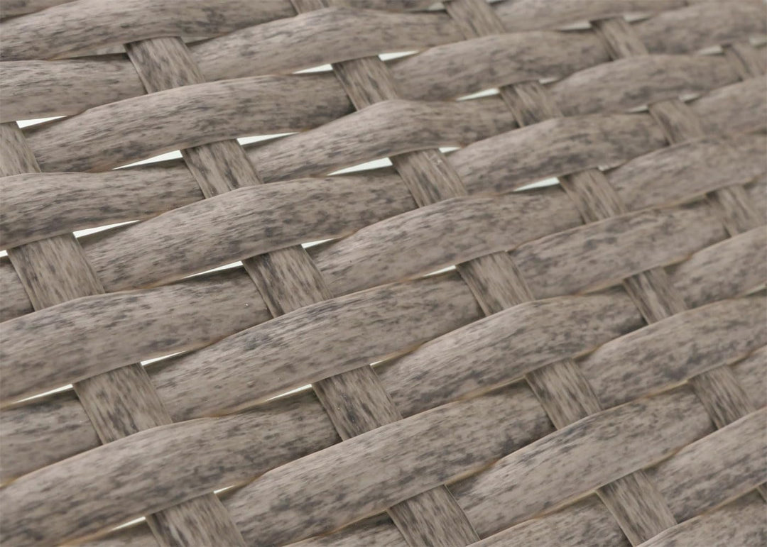 Mendler Poly-Rattan Gartentisch Halden-AM, Beistelltisch Tisch mit Glasplatte - grau, Grau