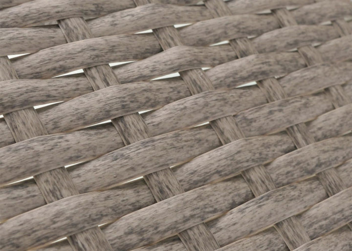 Mendler Poly-Rattan Gartentisch Halden-AM, Beistelltisch Tisch mit Glasplatte - grau, Grau