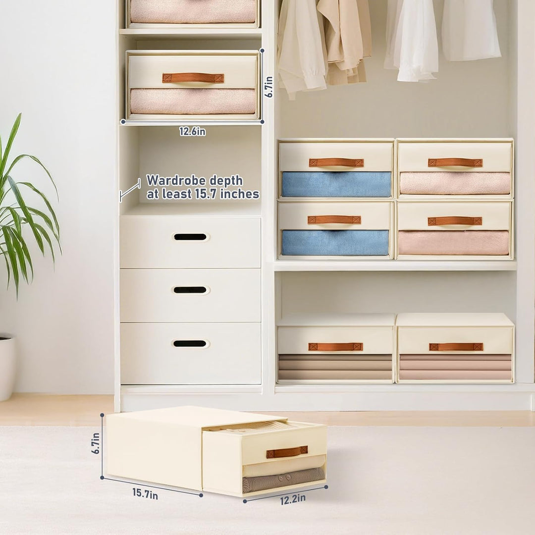 DIMJ Schubladen Ordnungssystem Schubladenboxen - Aufbewahrungsbox Faltboxen mit Fenster Organizer Sc