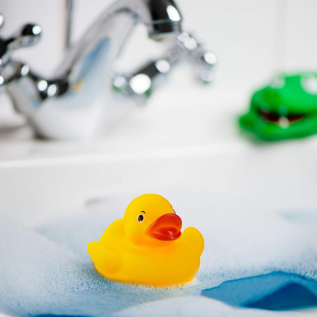 Relaxdays Badeente 3,5cm 48er Set, Quietscheentchen für Badewanne, Badespass und Deko, Mitgebsel Kin