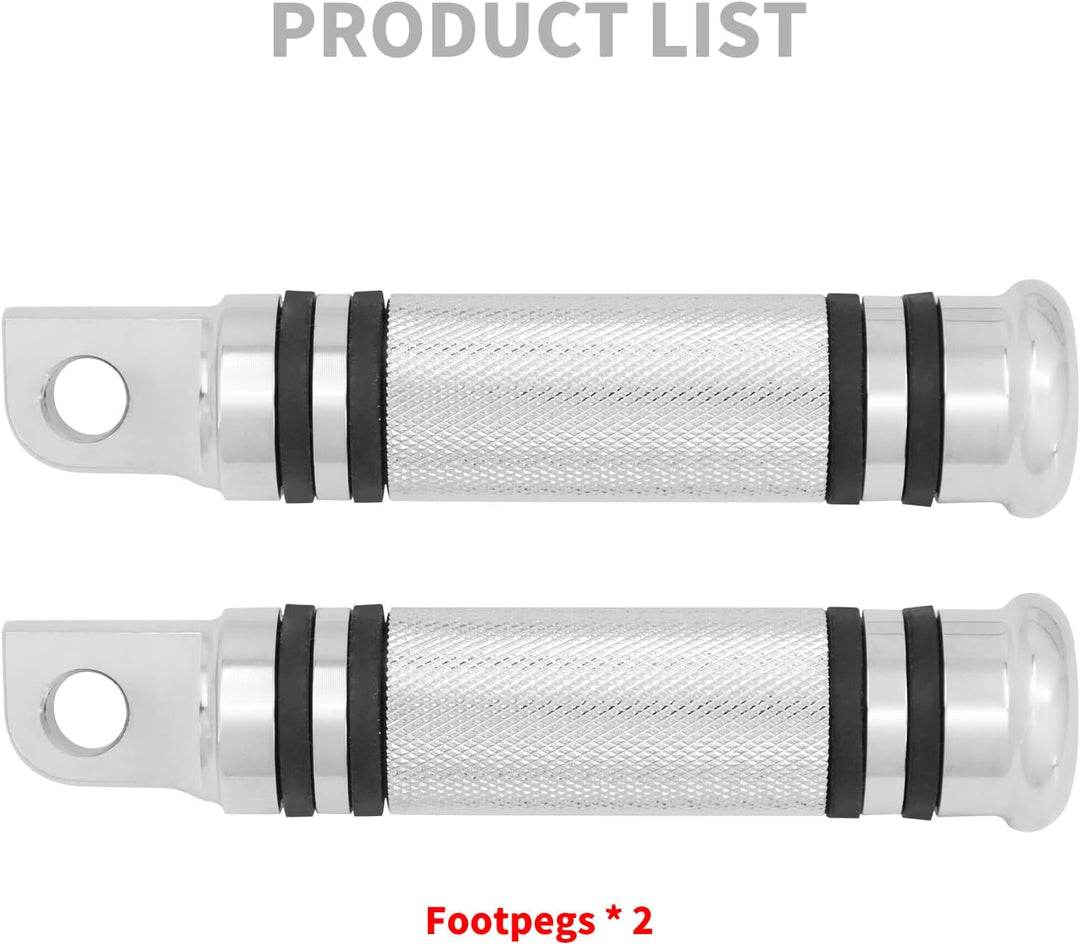 HDBUBALUS 1 Paar Billet CNC Silber Aluminium Motorrad Fussrasten für Harley Style männliche Fussrast