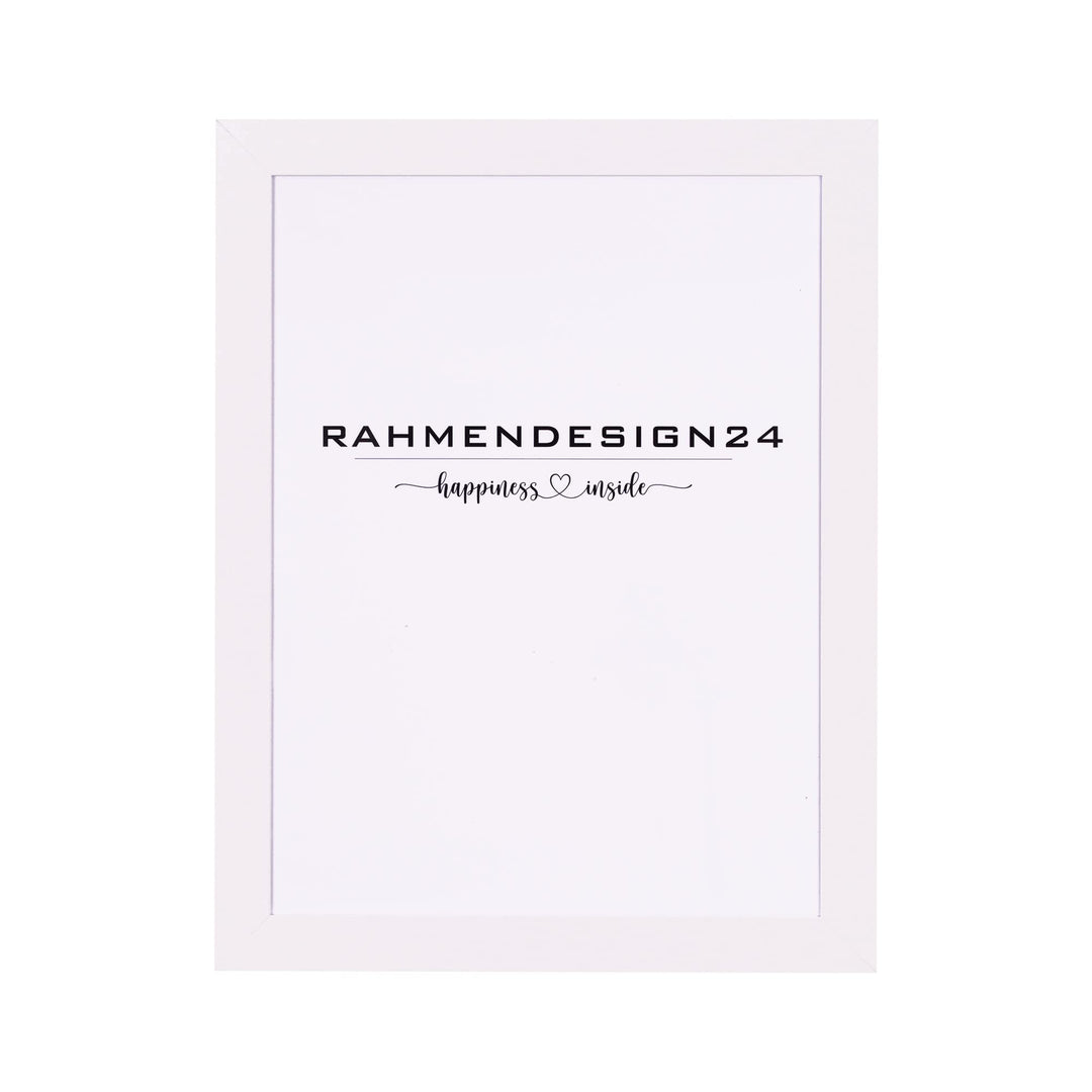 Rahmendesign24 Bilderrahmen Milano 70x90 Weiss (matt) Fotorahmen, Wechselrahmen, Posterrahmen, Puzzl