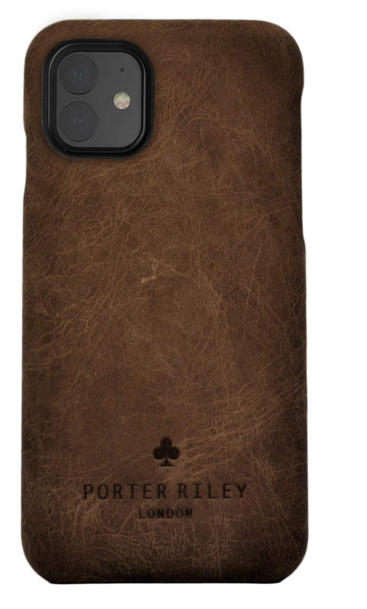 Porter Riley - Lederhülle für iPhone 11 (6.1"). Premium Ultra Dünn Echtleder Cover/Ledertasche/Backc