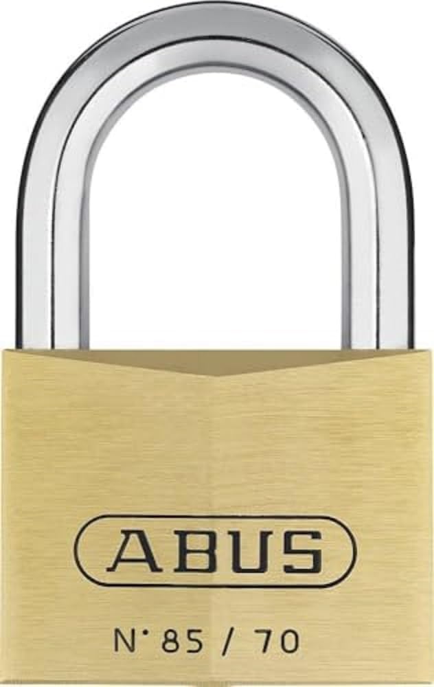 ABUS Vorhängeschloss Messing 85/70 gl.-0121 - gleichschliessend - für Kellertüren, Schuppen u. v. m.