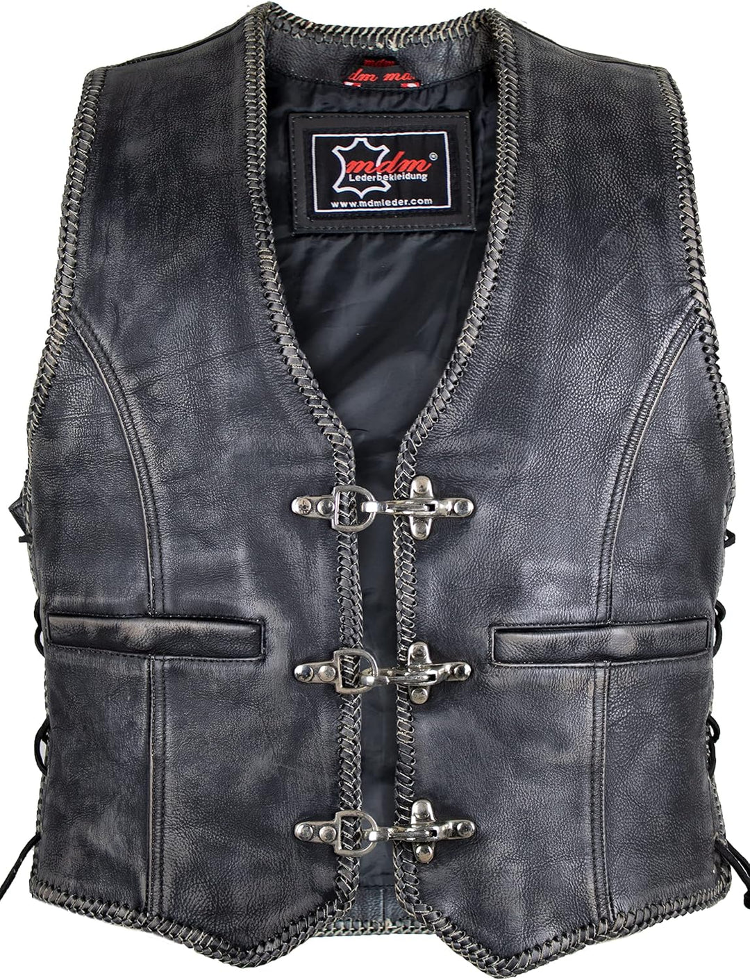 MDM Lederweste mit einer Adler Prägung im Vintage Leder S Vintage, S Vintage