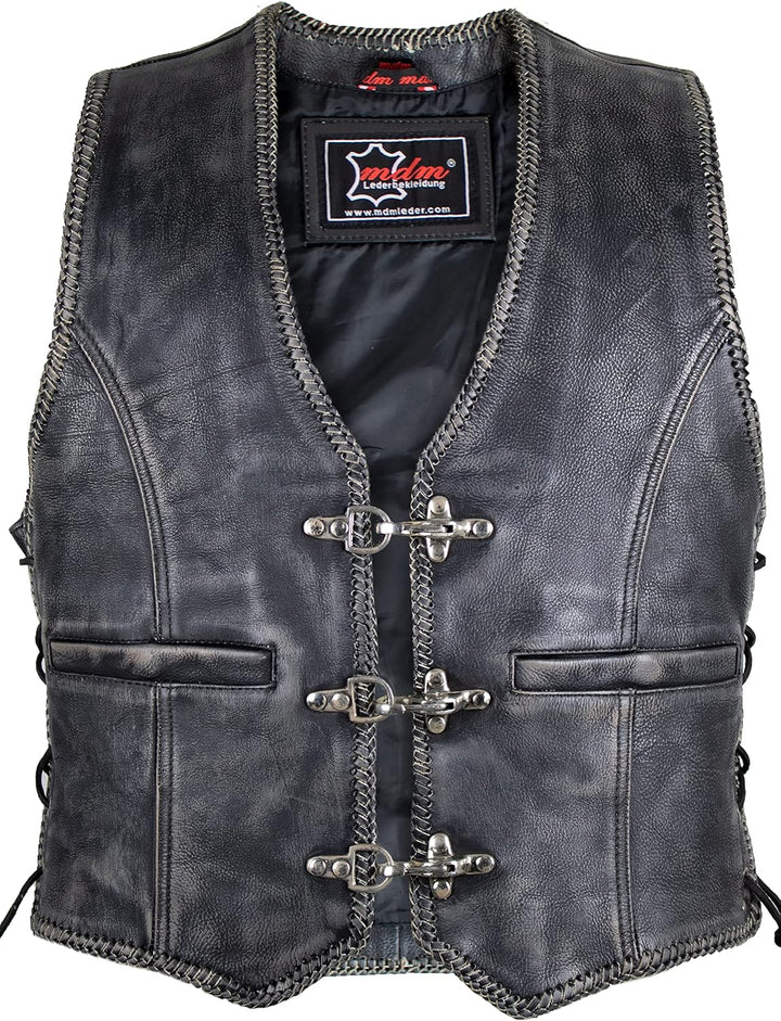 MDM Lederweste mit einer Adler Prägung im Vintage Leder S Vintage, S Vintage