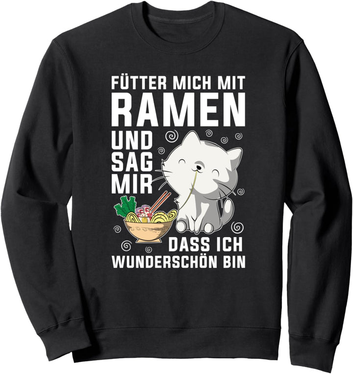 Anime Kawaii Katze Japanische Nudelsuppe Lustiges Ramen Sweatshirt