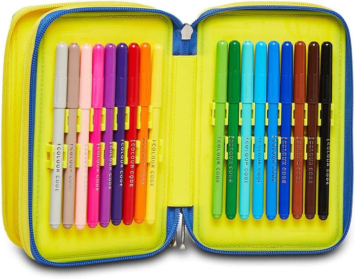 Seven Federmäppchen, Mäppchen, mehrfarbig, Federtasche für Schreibwaren, Etui mit Stiften, Kugelschr