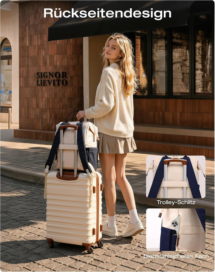 COOLIFE Rucksack Damen, 15.6 Zoll Laptop Rucksack, Leicht Tagesrucksack für Universitäten, Pendeln u