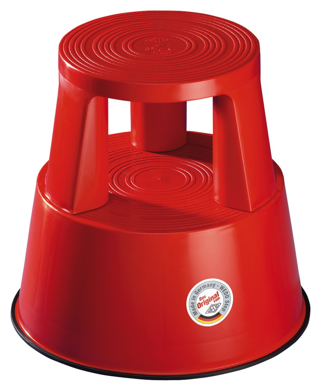 Wedo Rollhocker Step aus Kunststoff, bruchfest, rollbarer Tritthocker, TÜV-geprüft, Made in Germany,