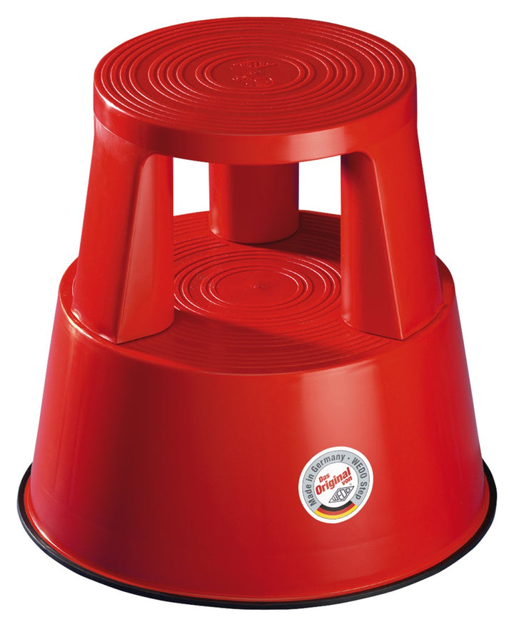 Wedo Rollhocker Step aus Kunststoff, bruchfest, rollbarer Tritthocker, TÜV-geprüft, Made in Germany,