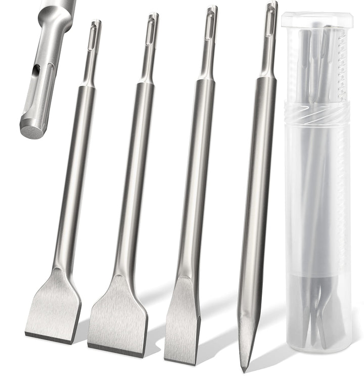 KSP-TEC® | SDS Plus Meissel Set | bestehend aus FLIESENMEIssEL, Flachmeissel und Spitzmeissel | verp