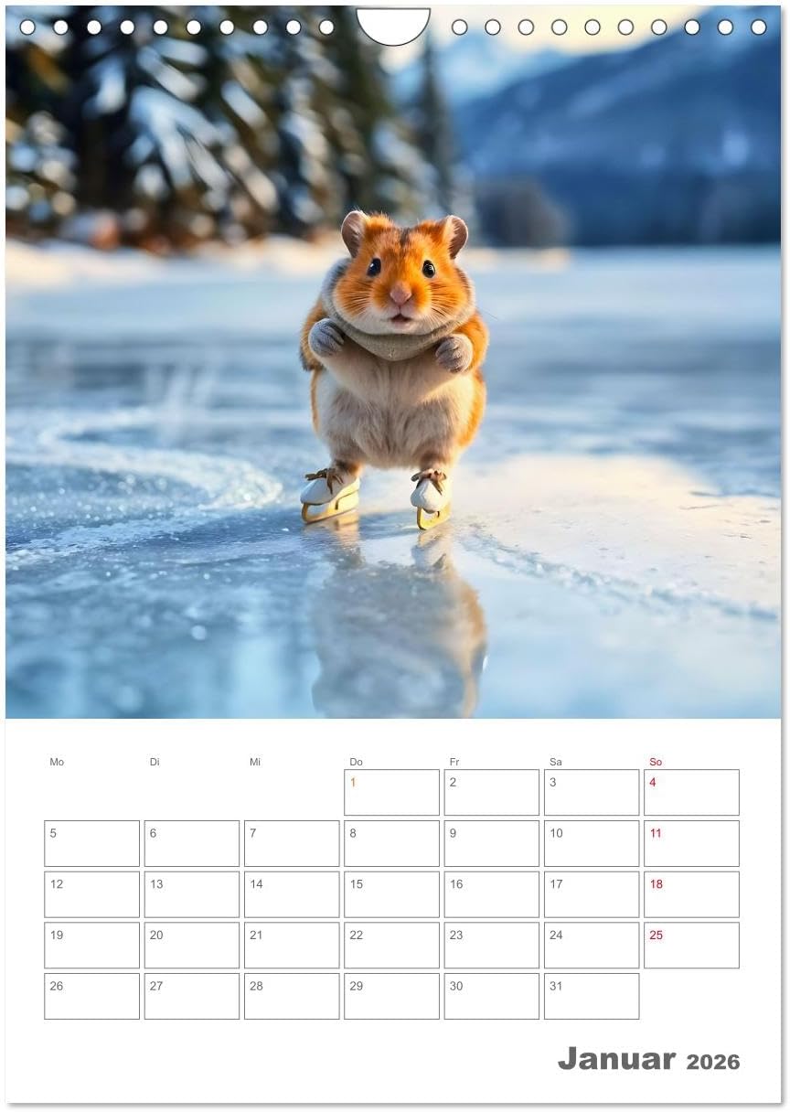 Adventure Hamster - Sportliche KI Hamster präsentieren den Abenteuer-Sport (Wandkalender 2026 DIN A4