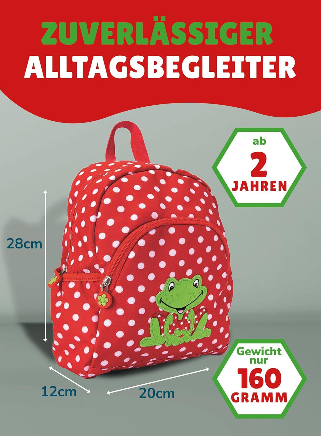 Spiegelburg Kindergarten Rucksack Set 4tlg. mit Turnbeutel, Brotdose und Trinkflasche Fröhliche Tupf