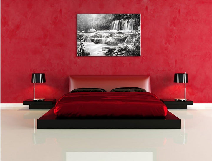 Pixxprint Wasserfall als Leinwandbild/Grösse: 100x70 / Wandbild/Kunstdruck/fertig bespannt, 100x70