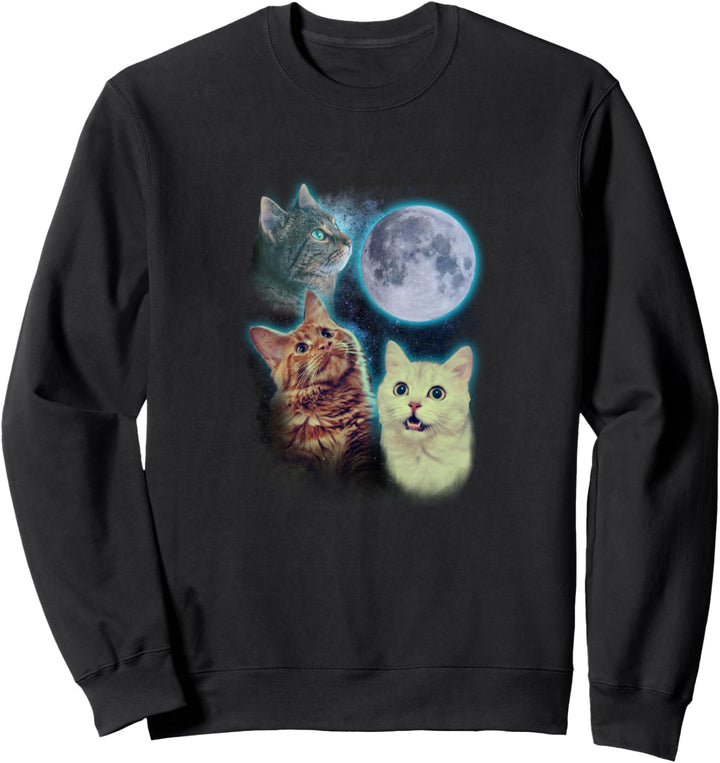 Three cat moon Sweatshirt