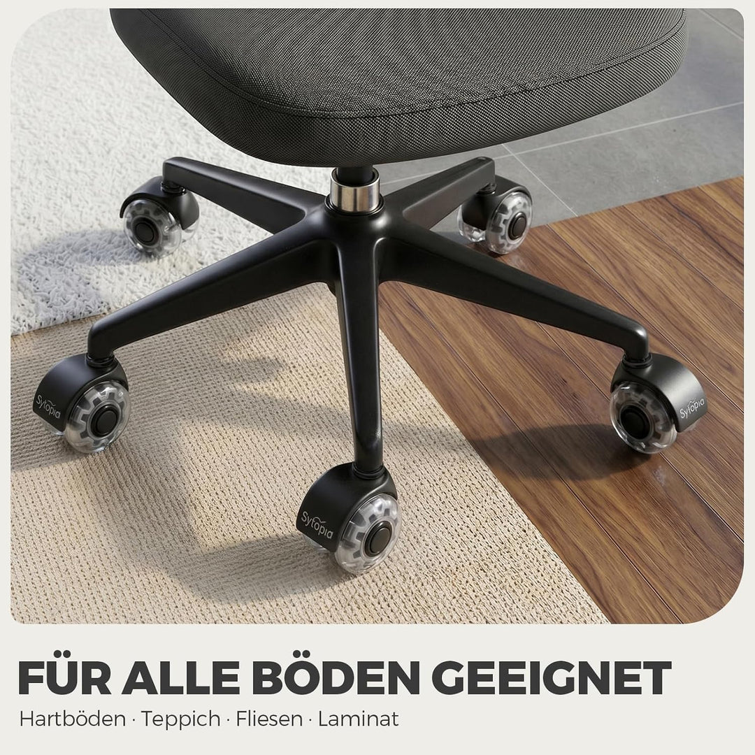 Sytopia Bürostuhl Rollen mit 10mm X 22mm Stift, 5er Set Rollen für 1KEA Bürostühle, Hartbodenrollen