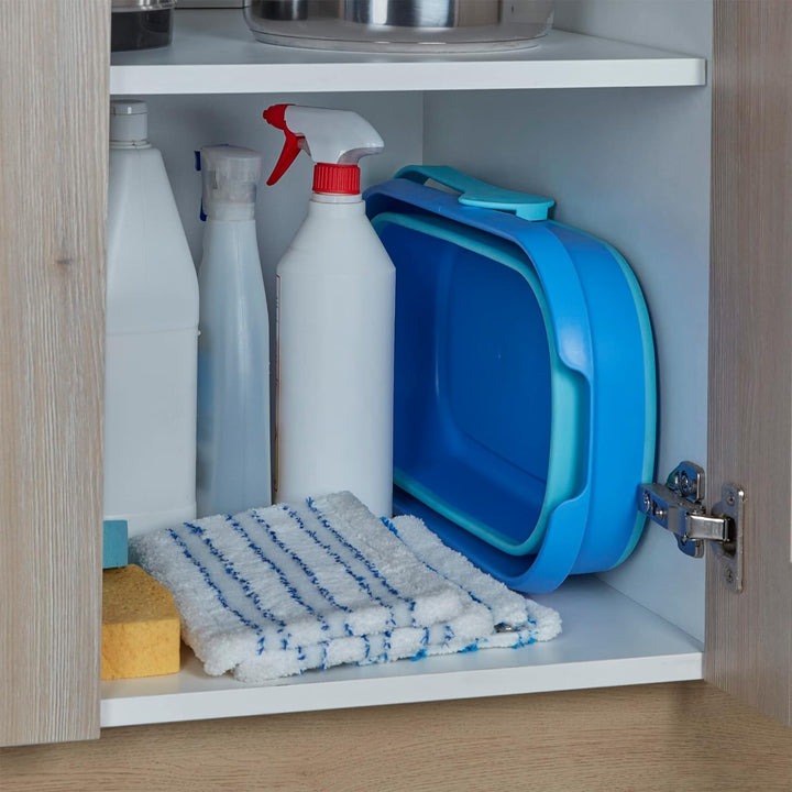 Spontex Ultra Compact Twist Mop und Eimer Set, Mikrofaser-Mopp mit eingebautem Selbstauswringsystem,